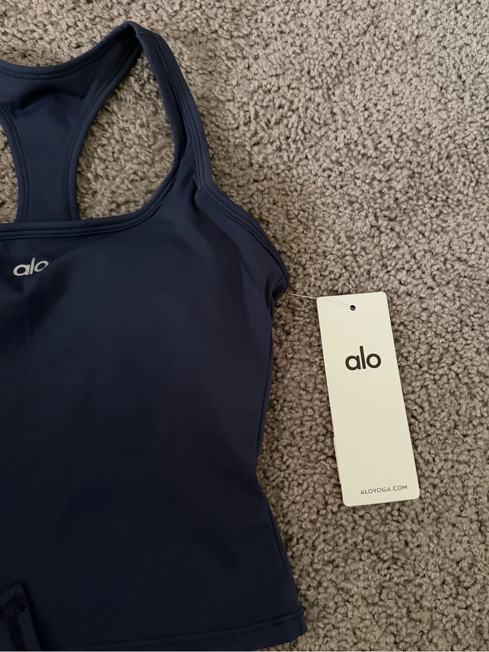 alo Navy Blue Tank and Skirt Set